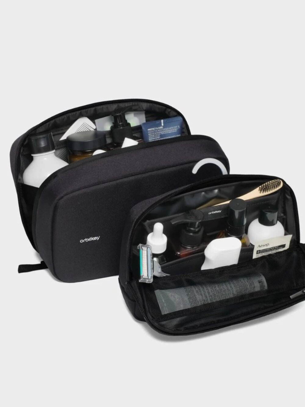 NWT: Orbitkey 2-in-1 Toiletry Pouch, Black, new with tags